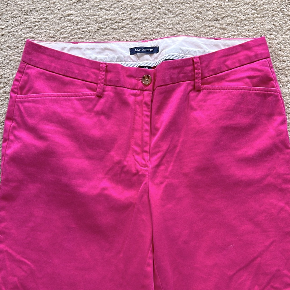 Lands’ End 🦩 BRIGHT PINK 🦩 Straight Leg Slacks